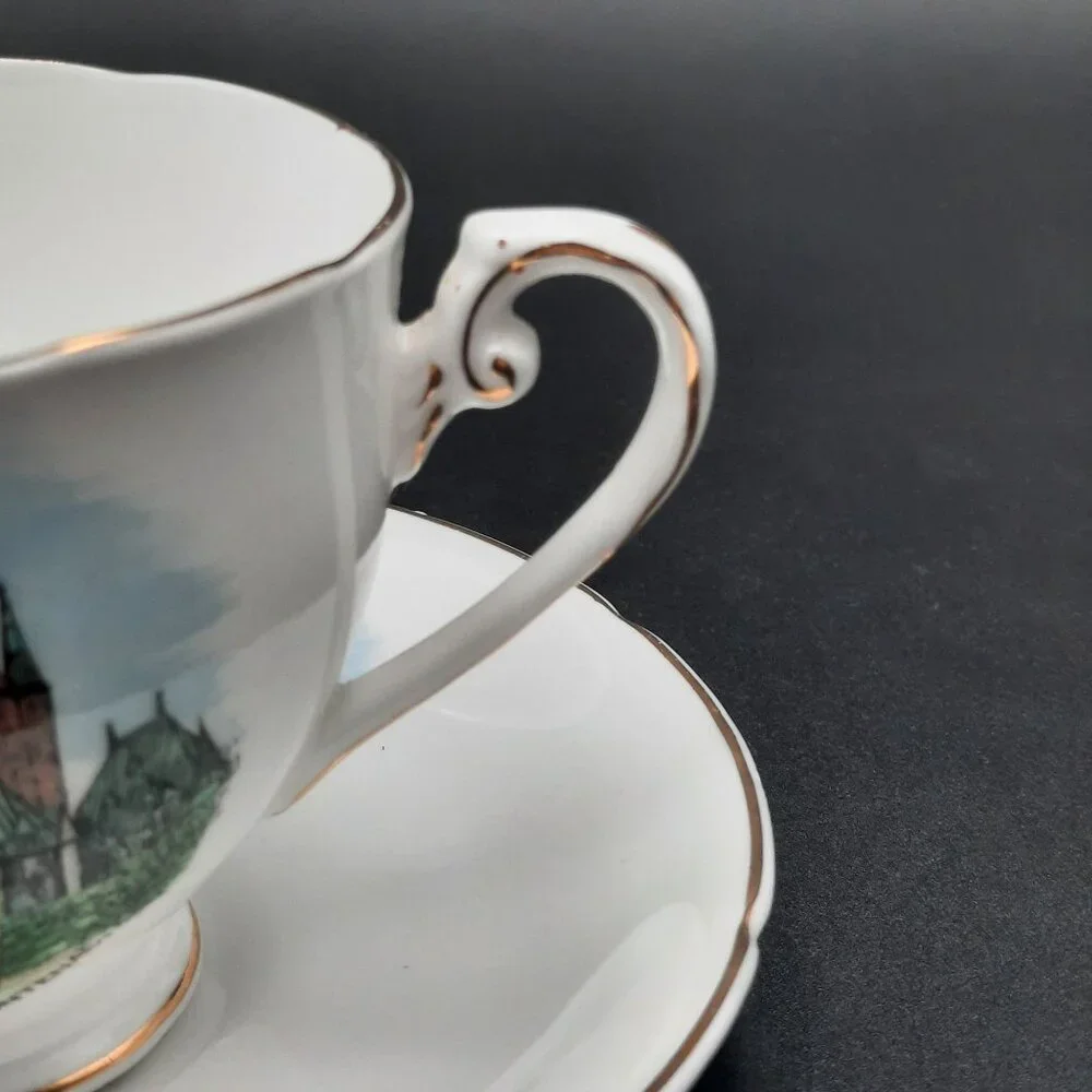 Vintage Royal Grafton Fine Bone China Teacup & Saucer Set With Chateau Frontenac